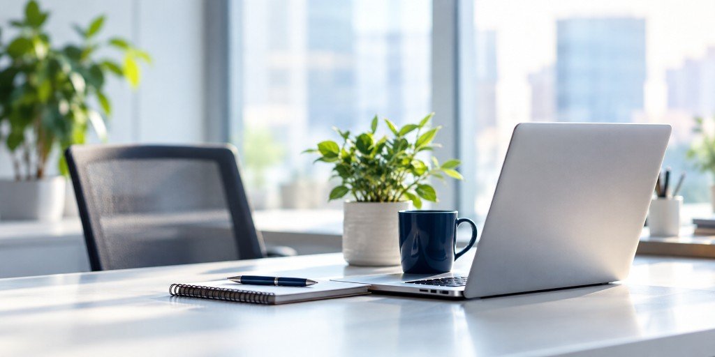 Ambiente de trabalho organizado e acolhedor
